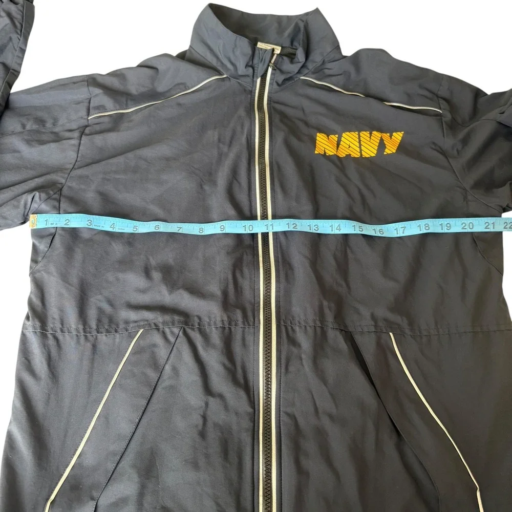 Navy Jacket Windbreaker Full Zip Lightweight Mens‎ Small Military
